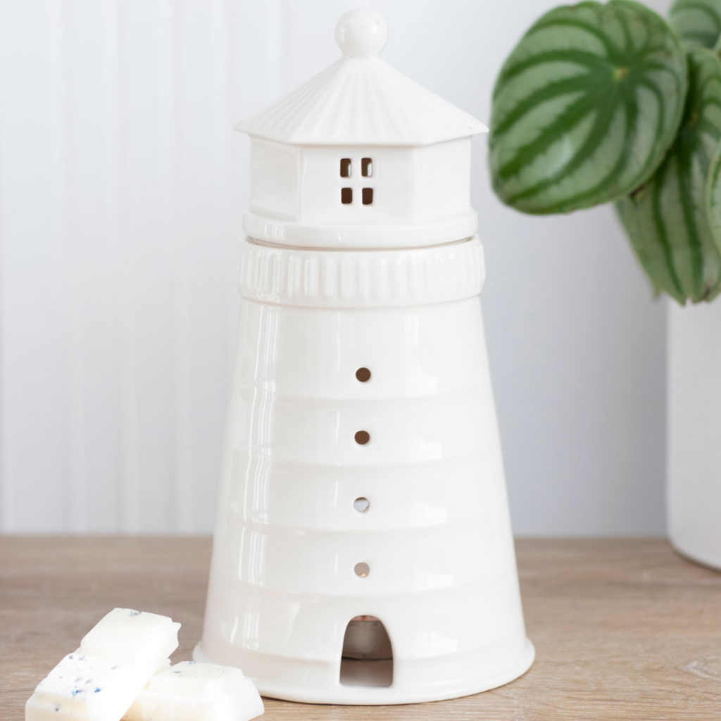 Nautical White Lighthouse Oil Burner and Wax Warmer