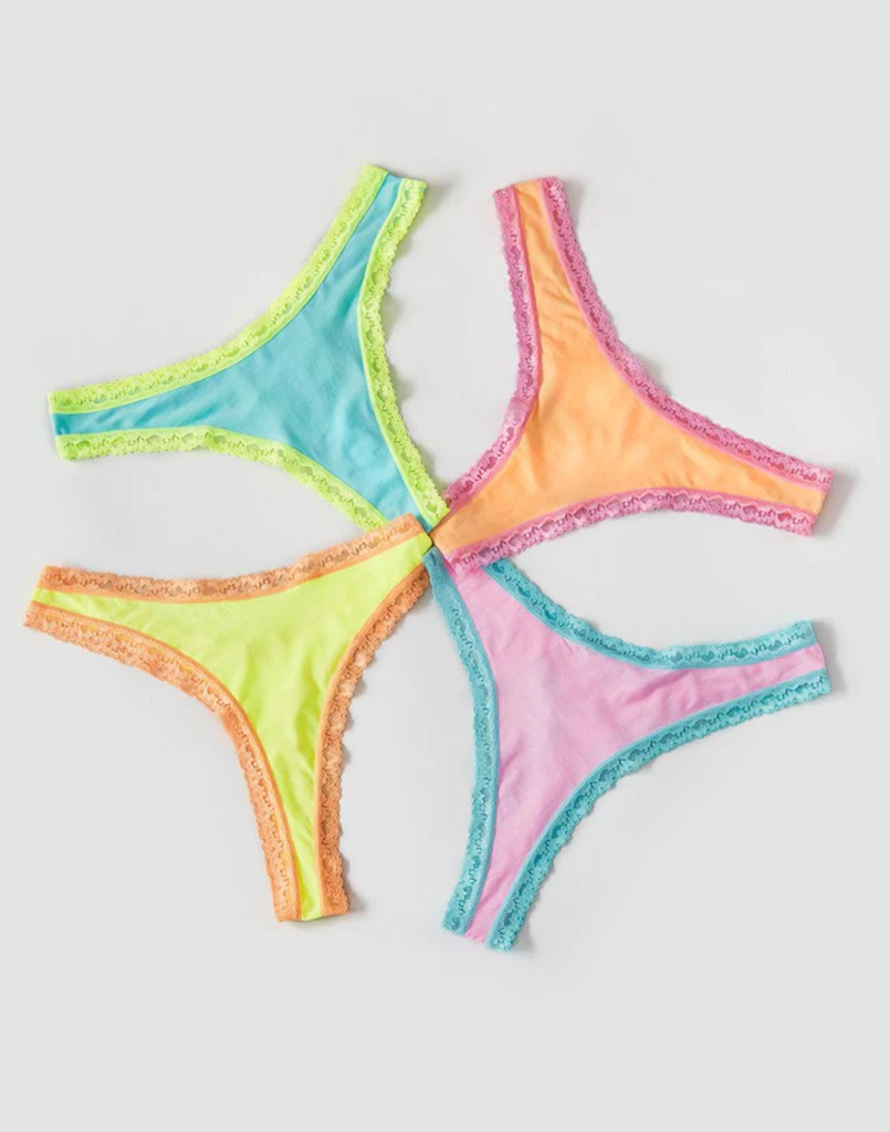 Stripe & Stare Neon Candy Thong - Four Pack